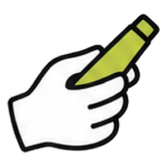 Hand, die einen Marker hält