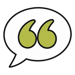 Zitat-Symbol: Anführungszeichen in Sprechblase